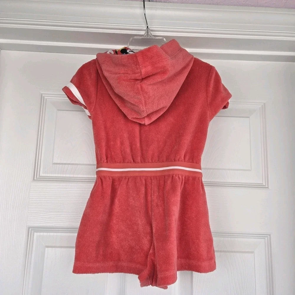 Disney Parks Girls Minnie Mouse Red hooded romper‎ swim cover-up Size 3